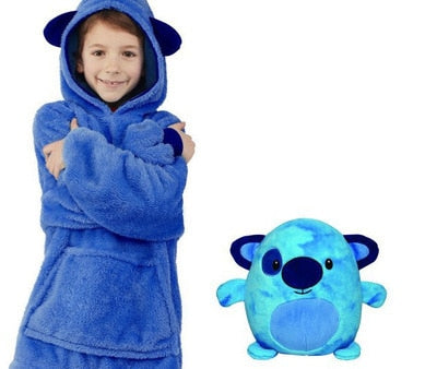 Kids Pets Blanket Hoodie Soft Plush